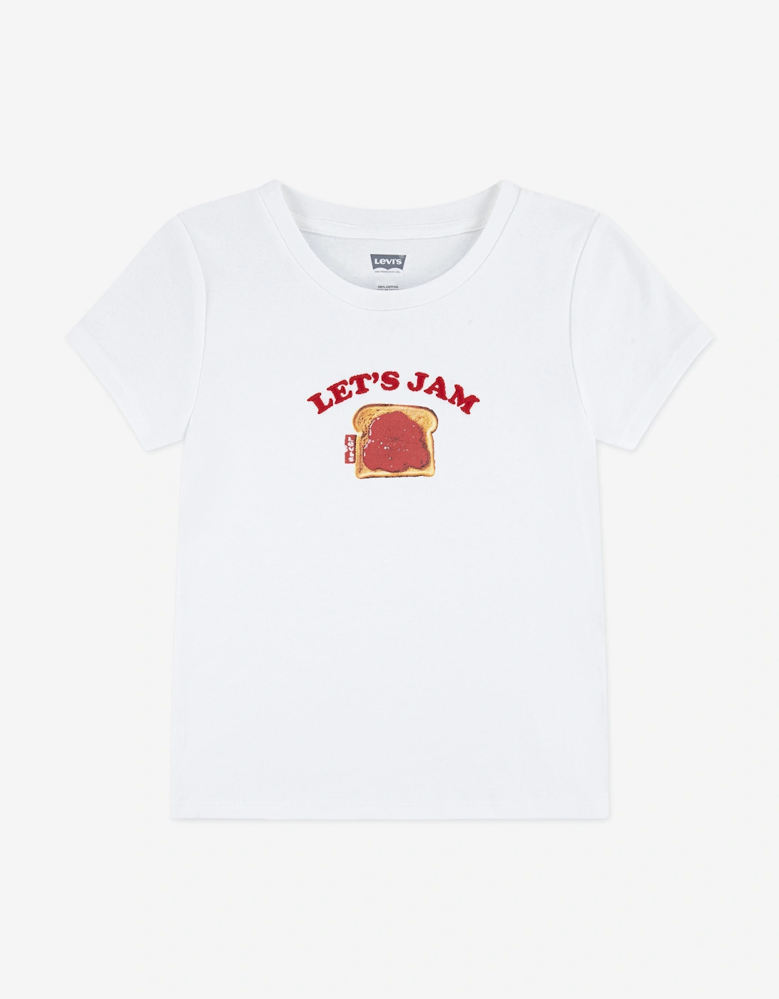 Girls Rib Meet and Greet Jam T-Shirt in White, 6 of 5
