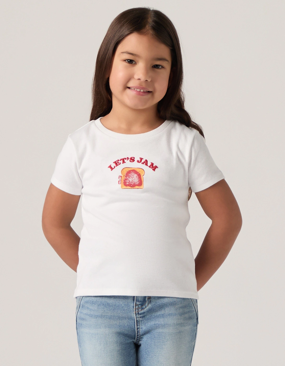 Girls Rib Meet and Greet Jam T-Shirt in White