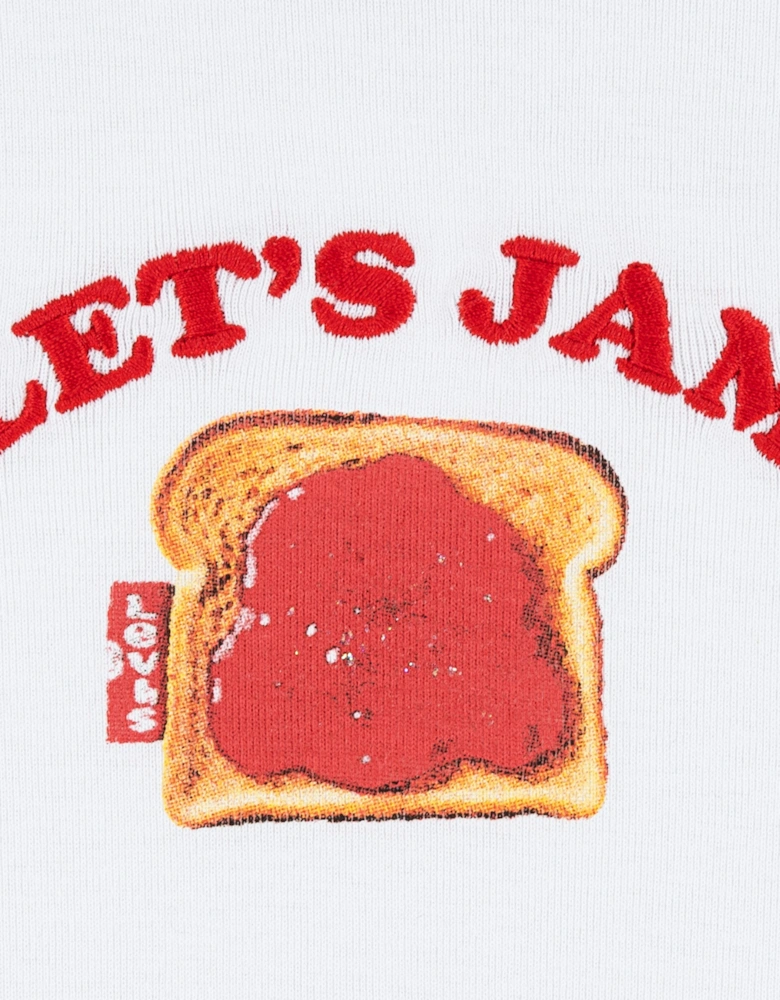 Girls Rib Meet and Greet Jam T-Shirt in White