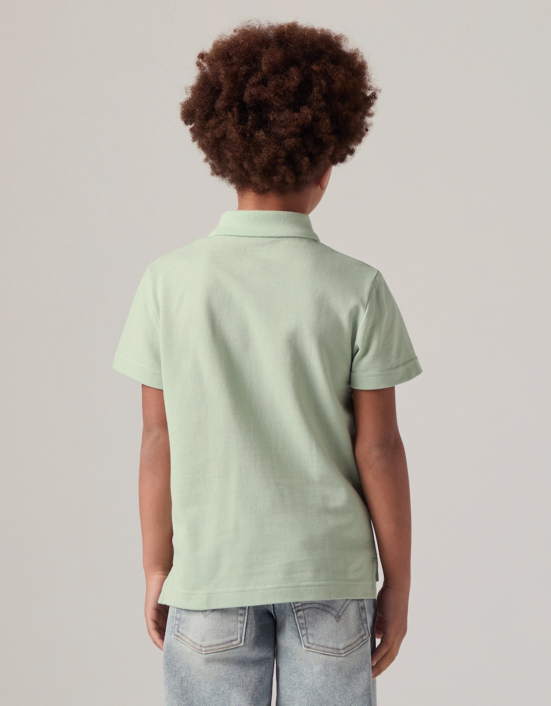 Boys Back Neck Tape Polo Shirt in Green