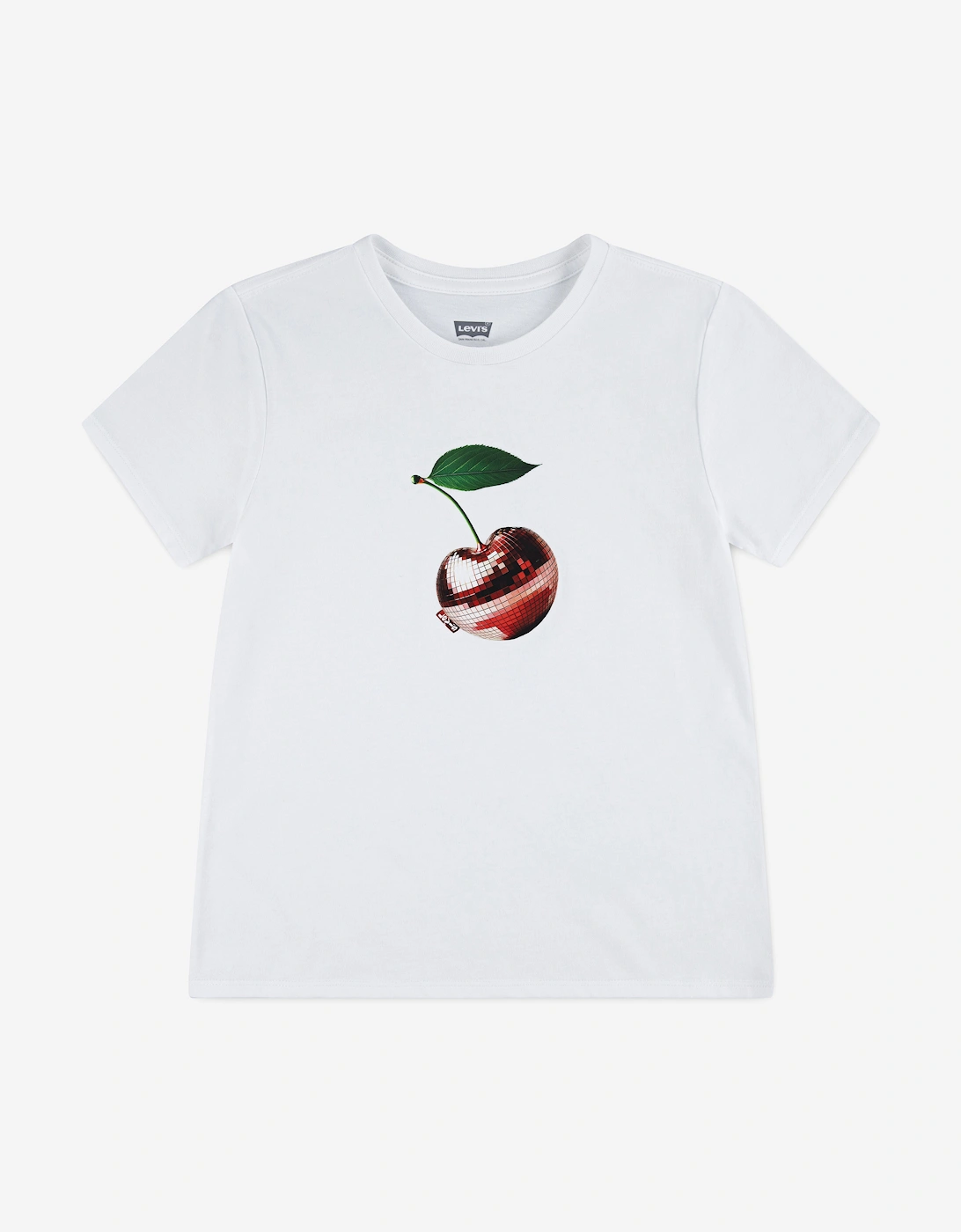 Girls Disco Cherry T-Shirt in White, 4 of 3