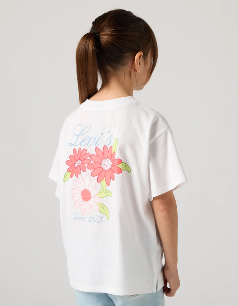 Girls Levis Floral Oversized T-Shirt in White
