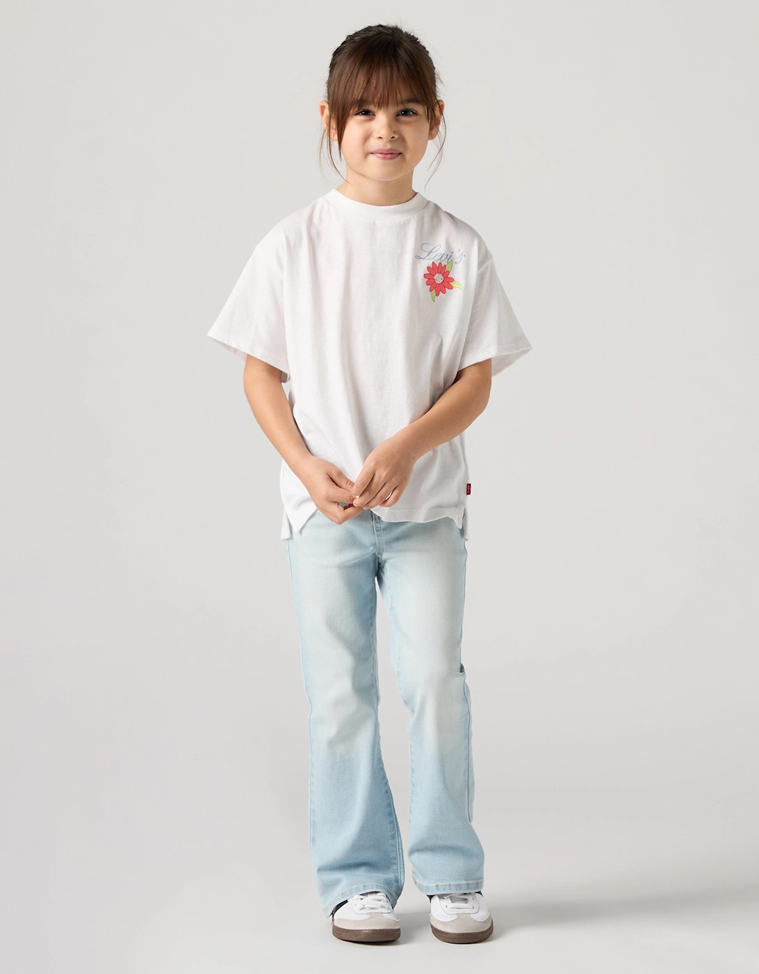 Girls Levis Floral Oversized T-Shirt in White