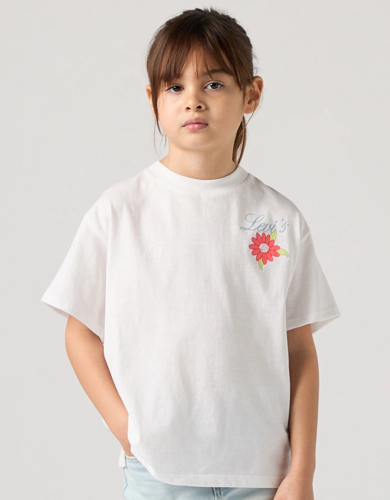 Girls Levis Floral Oversized T-Shirt in White