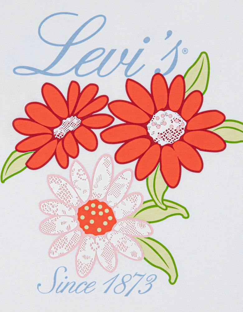 Girls Levis Floral Oversized T-Shirt in White