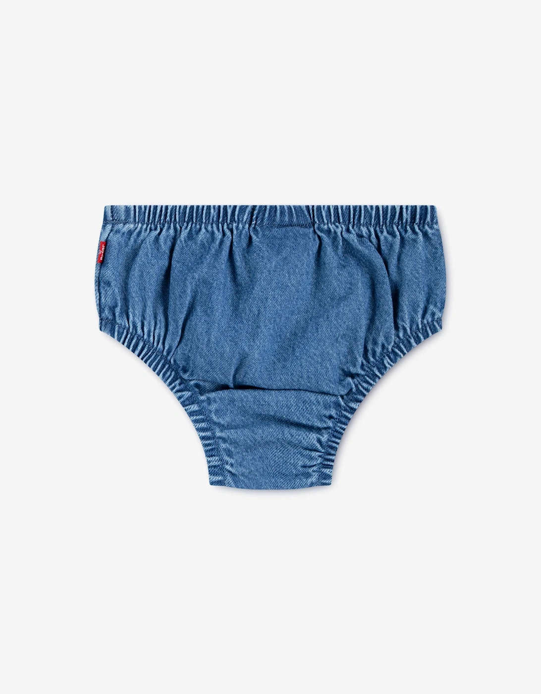 Baby Girls Flutter Sleeve Button Up Dress in Blue