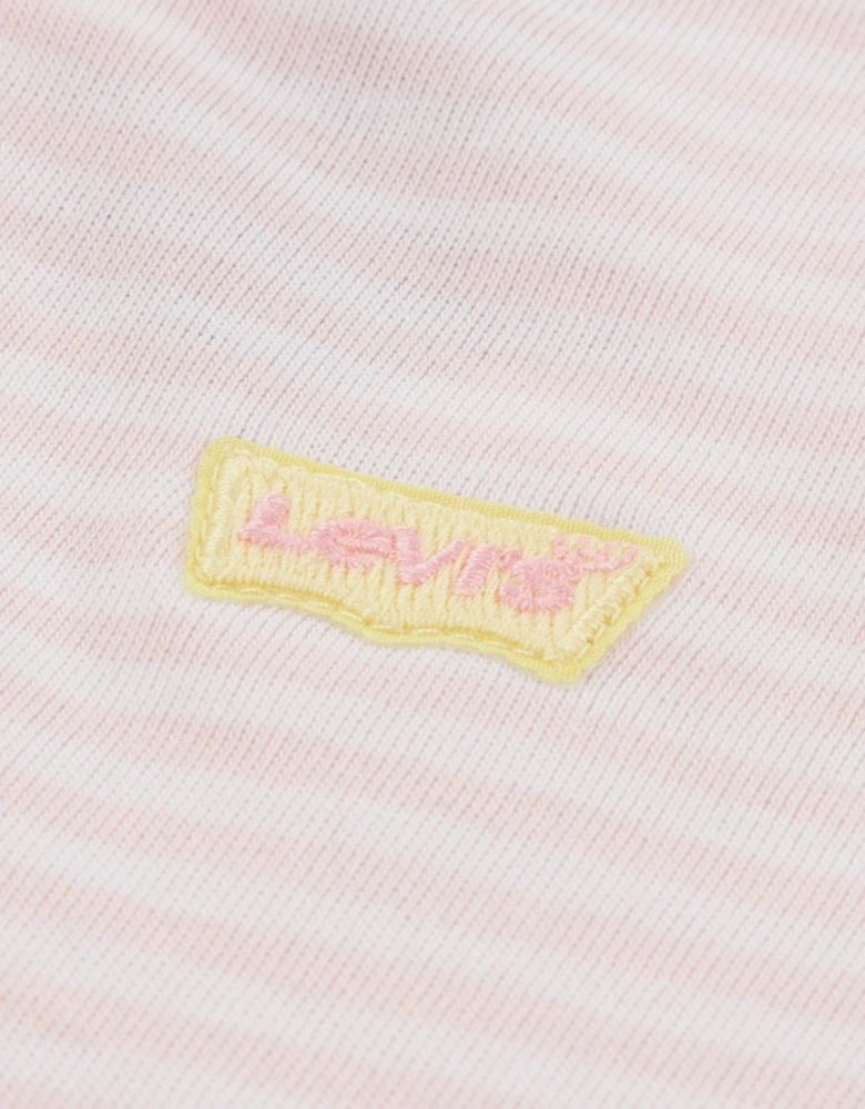 Baby Girls Striped Mini Batwing T-Shirt in Pink