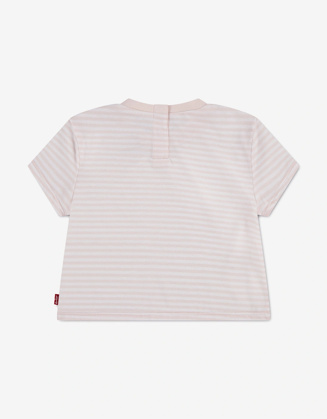Baby Girls Striped Mini Batwing T-Shirt in Pink
