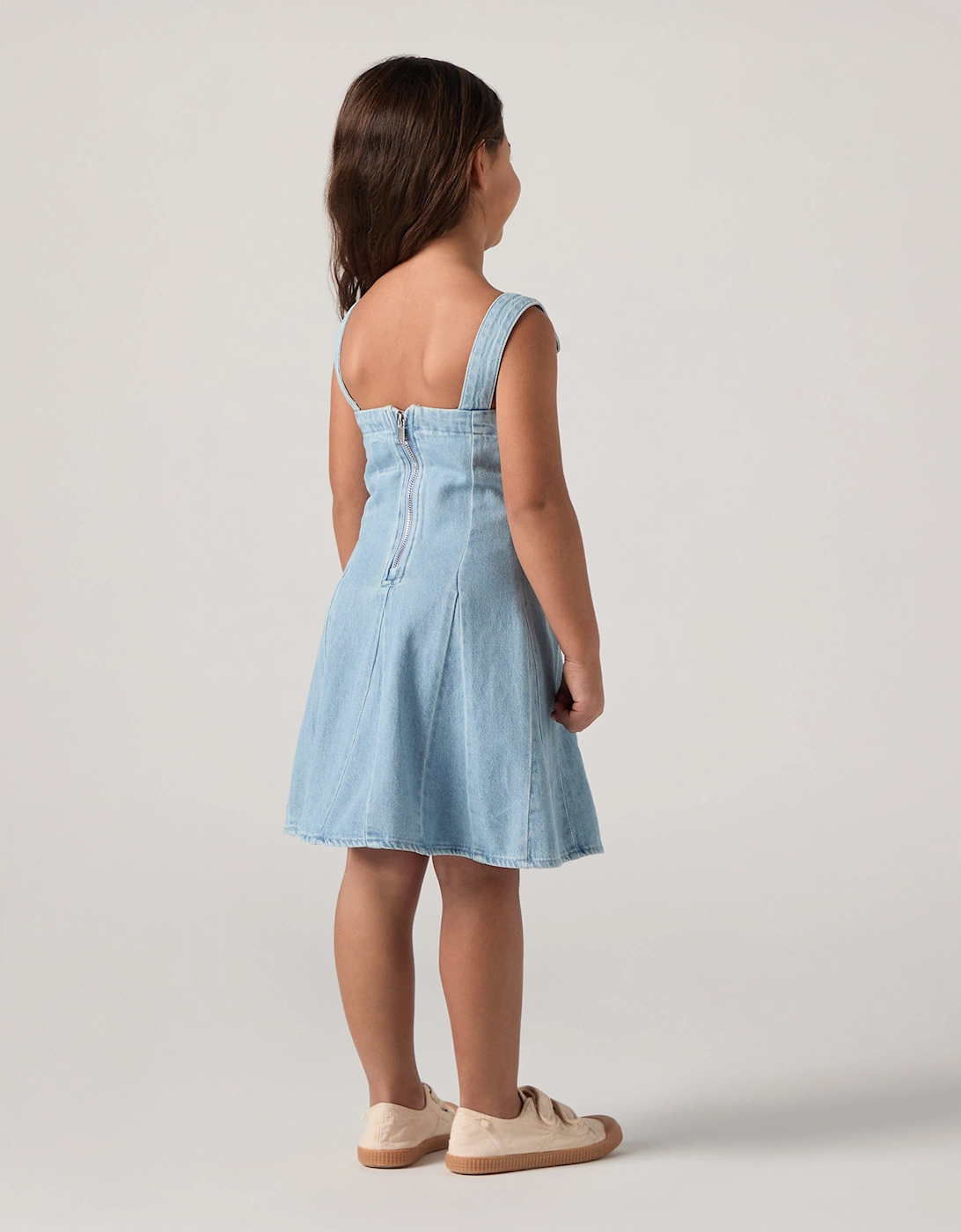 Girls Godet Dress in Blue