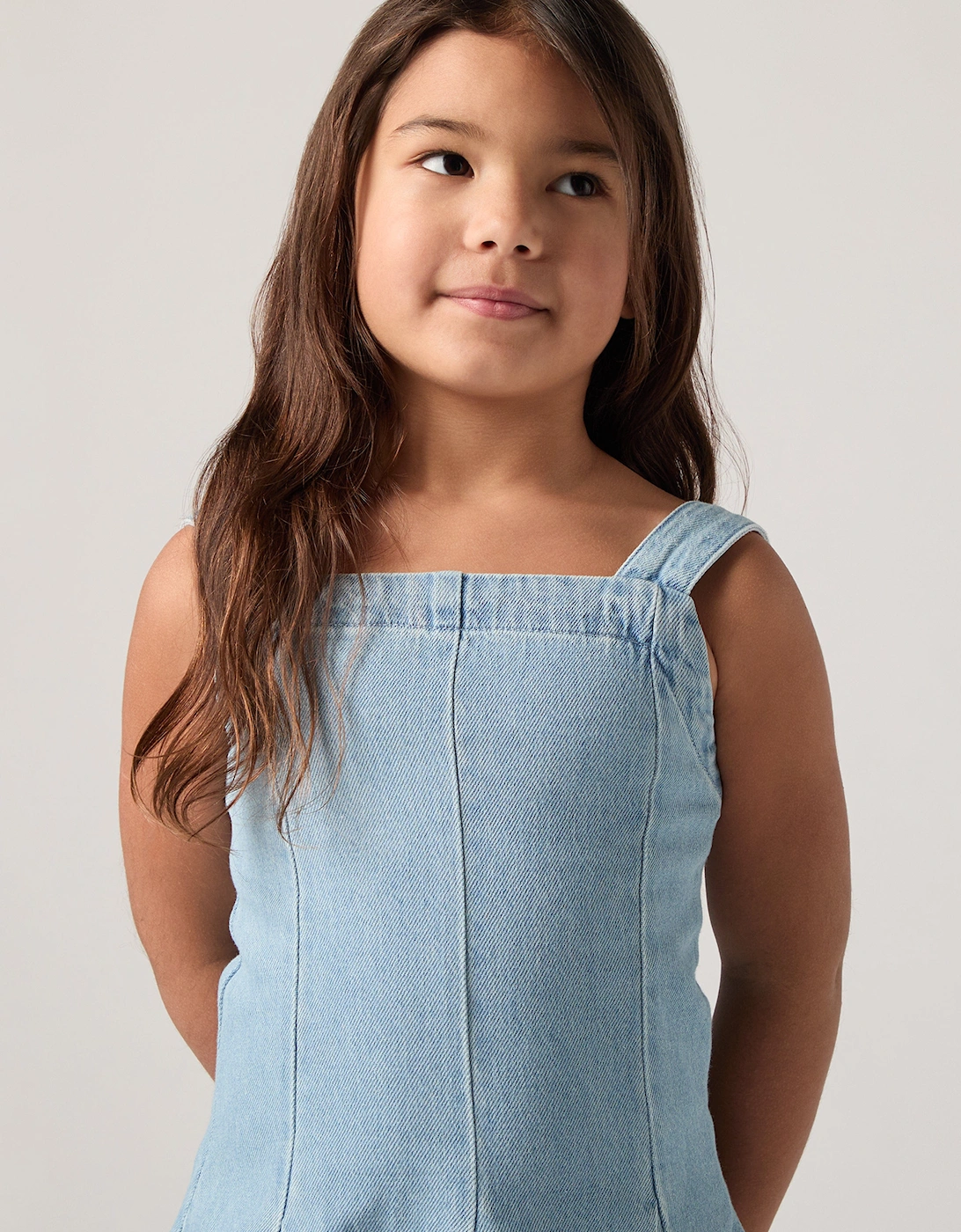 Girls Godet Dress in Blue