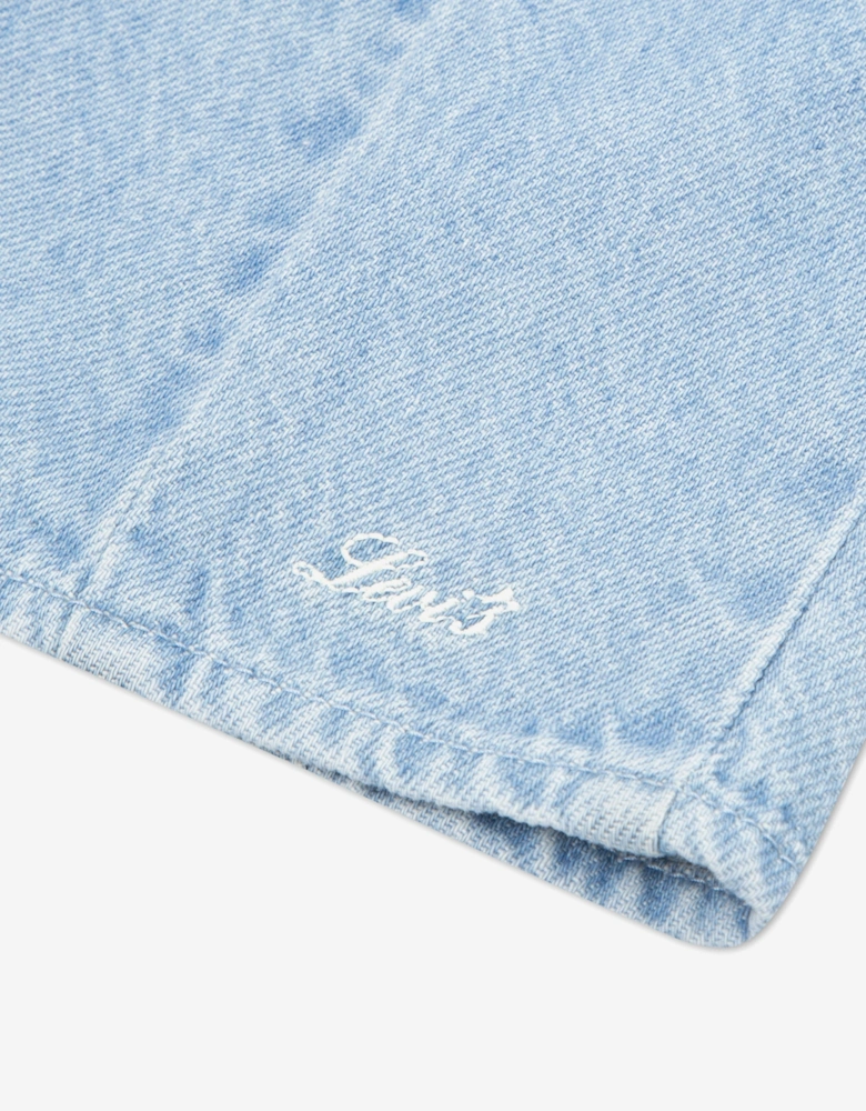 Girls Godet Dress in Blue