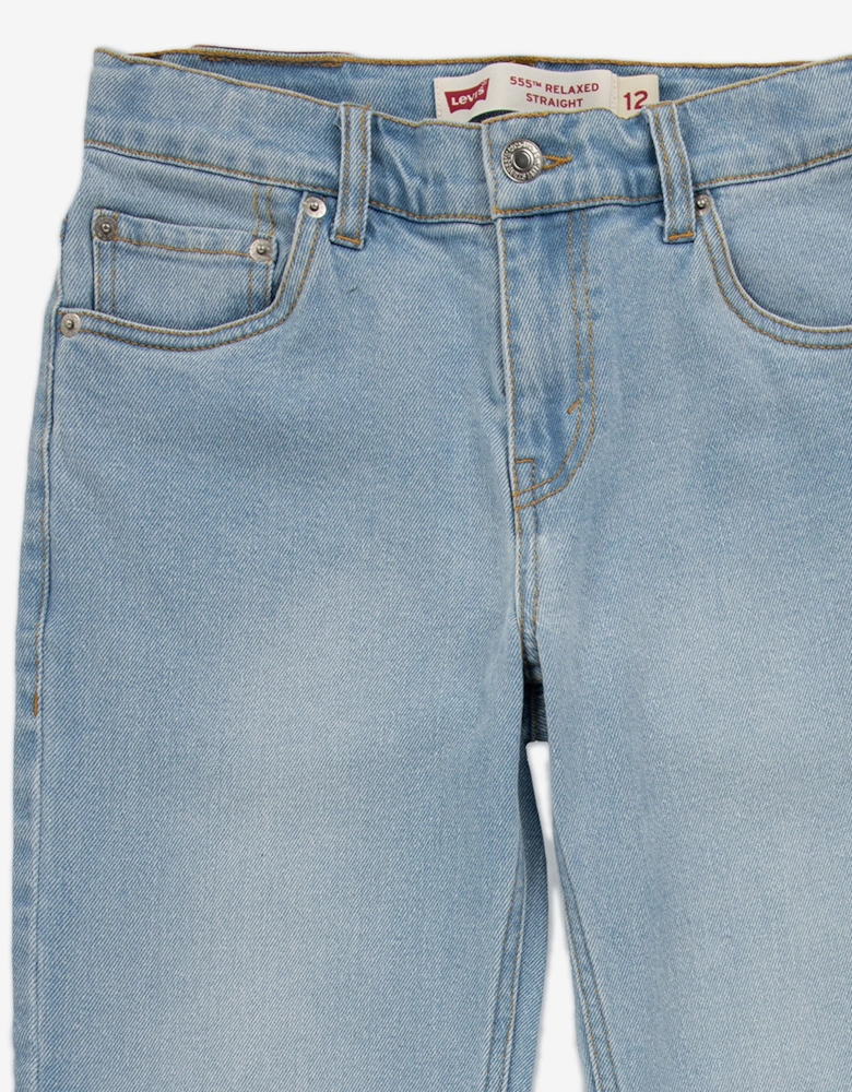 Boys 555 Relaxed Straight Jeans in Blue
