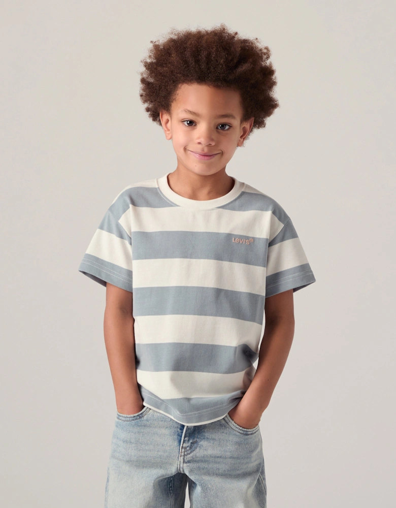 Boys Big Stripe T-Shirt in Green