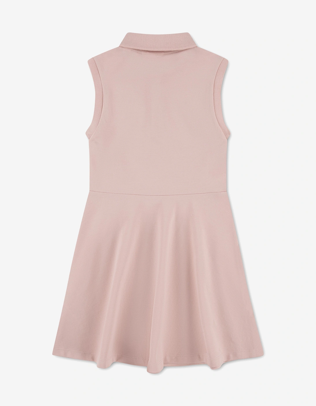 Girls Sleeveless Pique Polo Dress in Pink