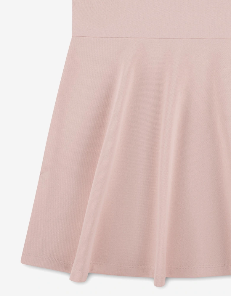 Girls Sleeveless Pique Polo Dress in Pink