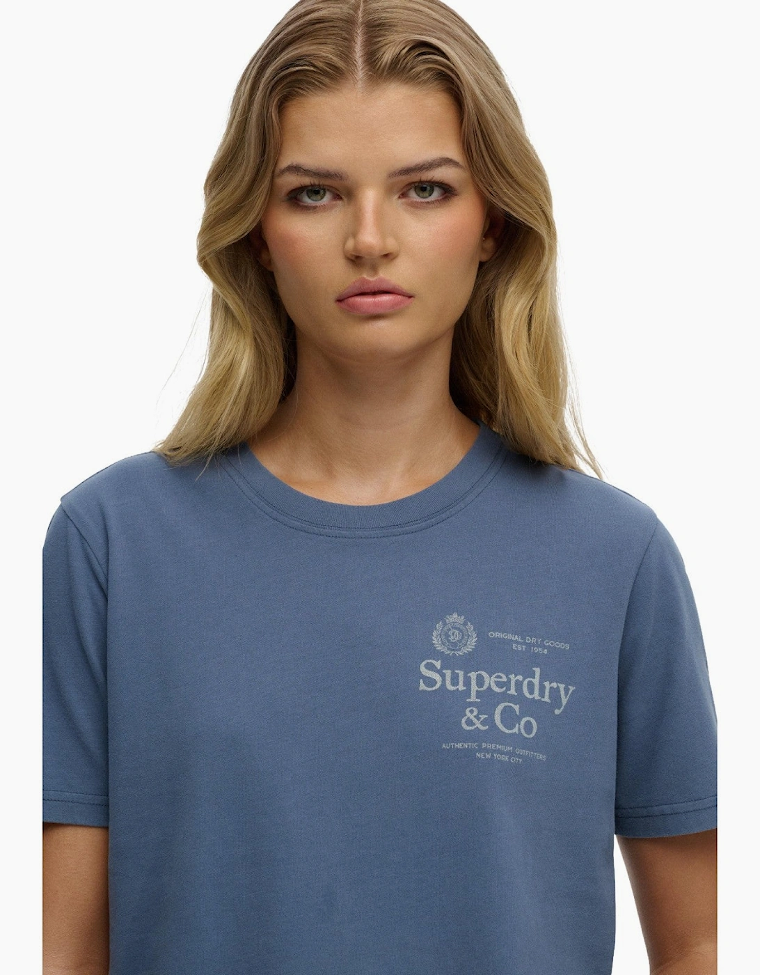 Superdry Women's Superdry Womens Luxe Casual Relaxed Short Sleeve T-Shirt - Blue