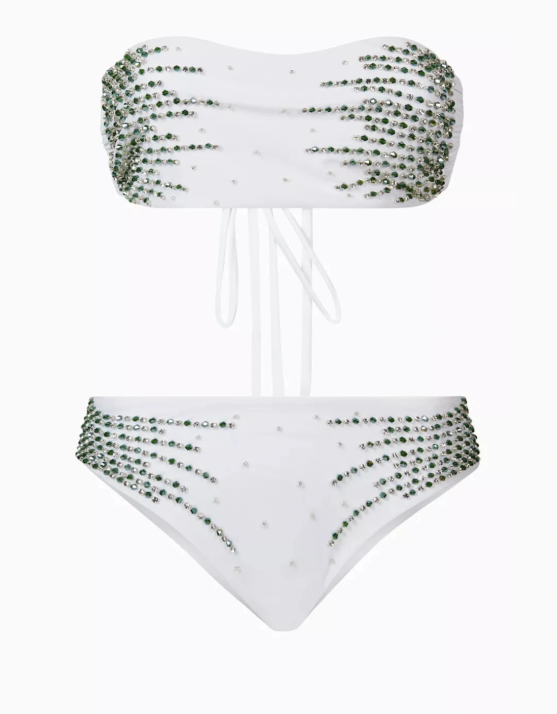 Ophelia Hand Embroidered Bikini Top White