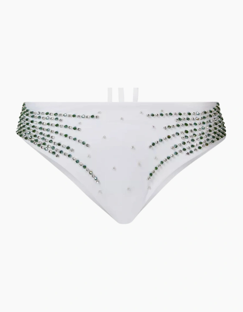 Ophelia Hand Embroidered Bikini Bottom White