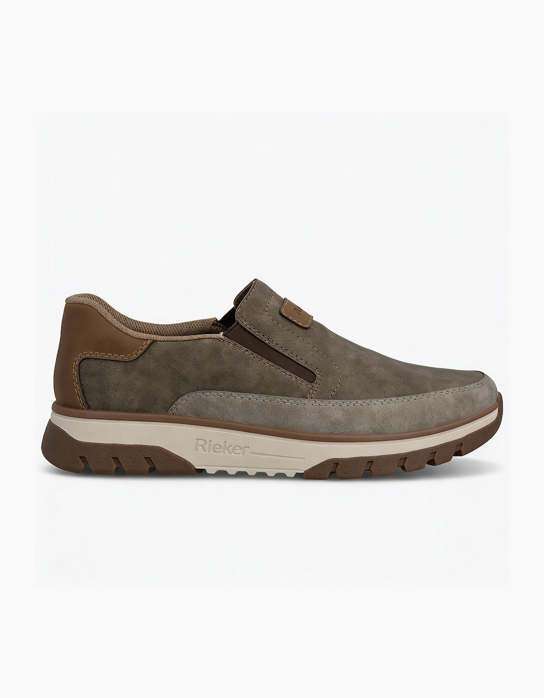 Men's Rieker B9350 Mens Comfort Trainers Brown - Cream - Size, 9.5