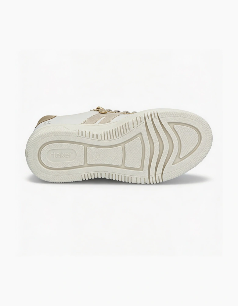 ENYA Womens Court Trainers Cream Multi