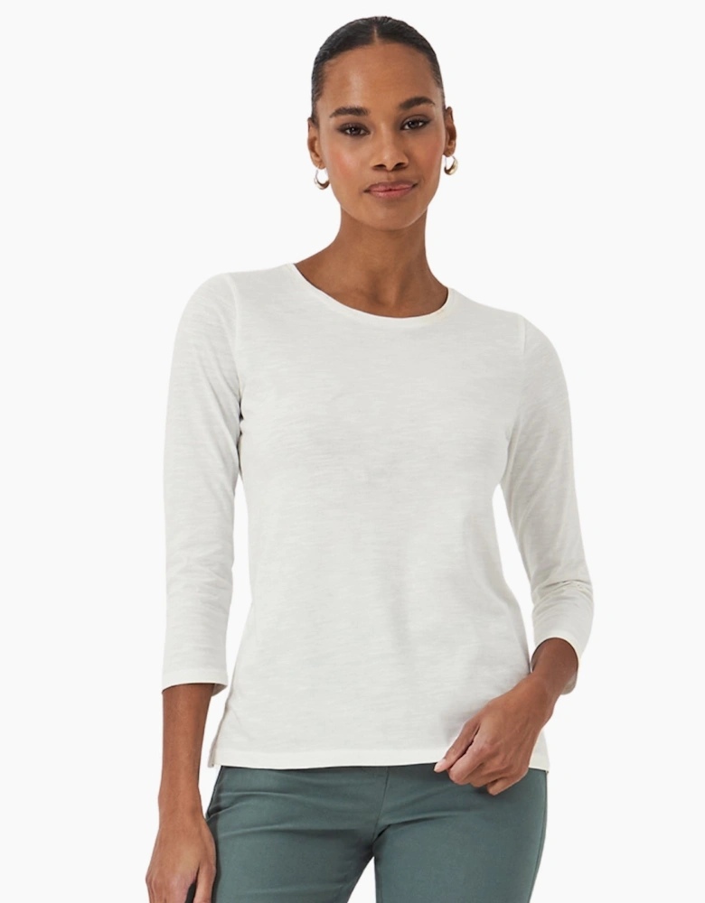 Mens 3/4 Sleeve Perfect Slub Crew Neck Sweatshirt