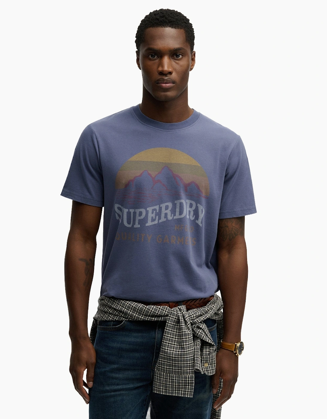 Superdry Men's Blue Outdoors Mountain Short Sleeve T-Shirt - Size: 40