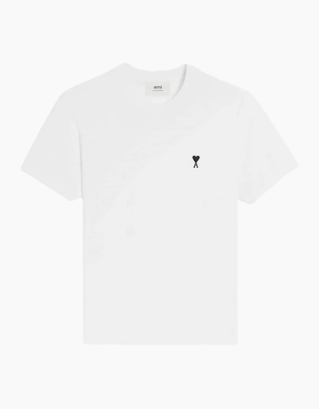 Men's Men's White Ami Paris 'Ami De Coeur' Black Heart Slim Fit T-Shirt - Size: 40