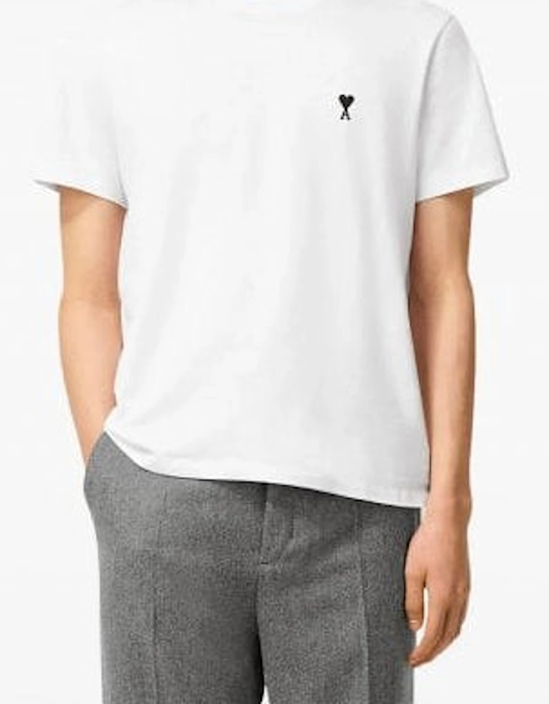 Men's White 'Ami De Coeur' Black Heart Slim Fit T-Shirt