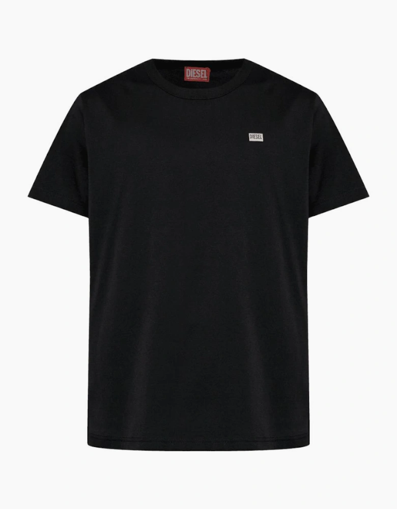 T-Meigor Mercerised Logo Black T-Shirt