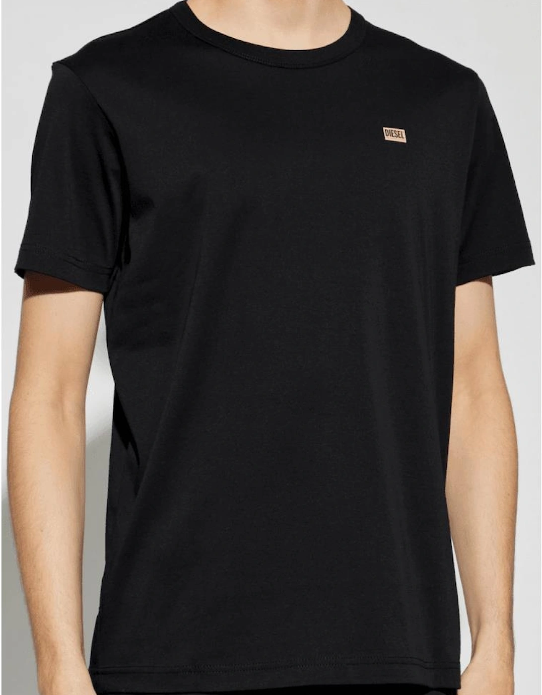 T-Meigor Mercerised Logo Black T-Shirt