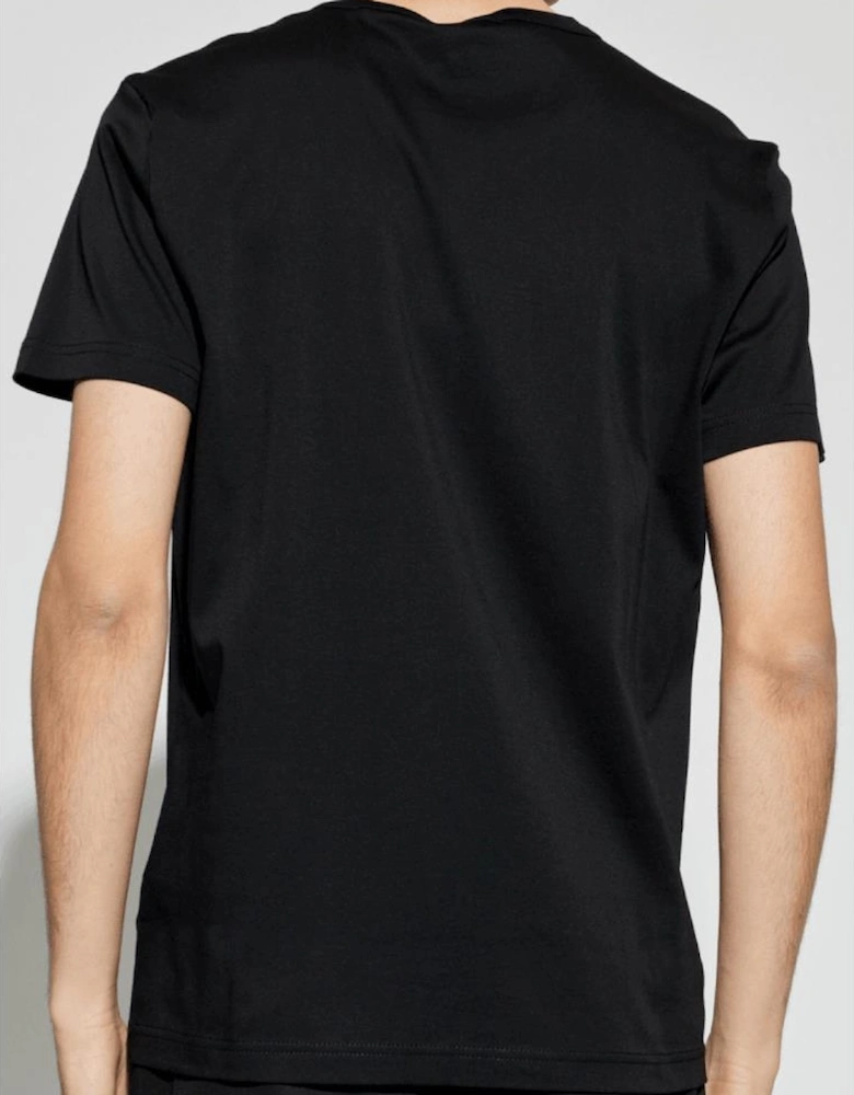 T-Meigor Mercerised Logo Black T-Shirt
