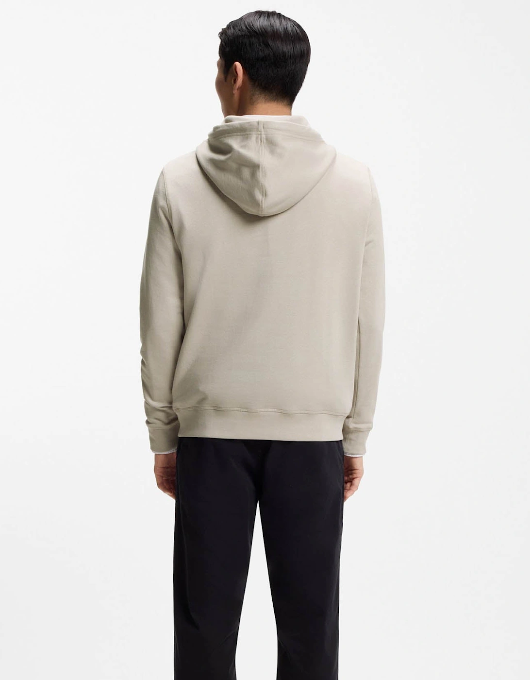 BOSS Orange Wetalk Mens Pullover Hoodie With Logo Patch - Open Grey 070