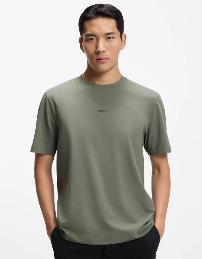 BOSS Orange TChup Mens Crew Neck Small Logo T-Shirt - Open Grey 077