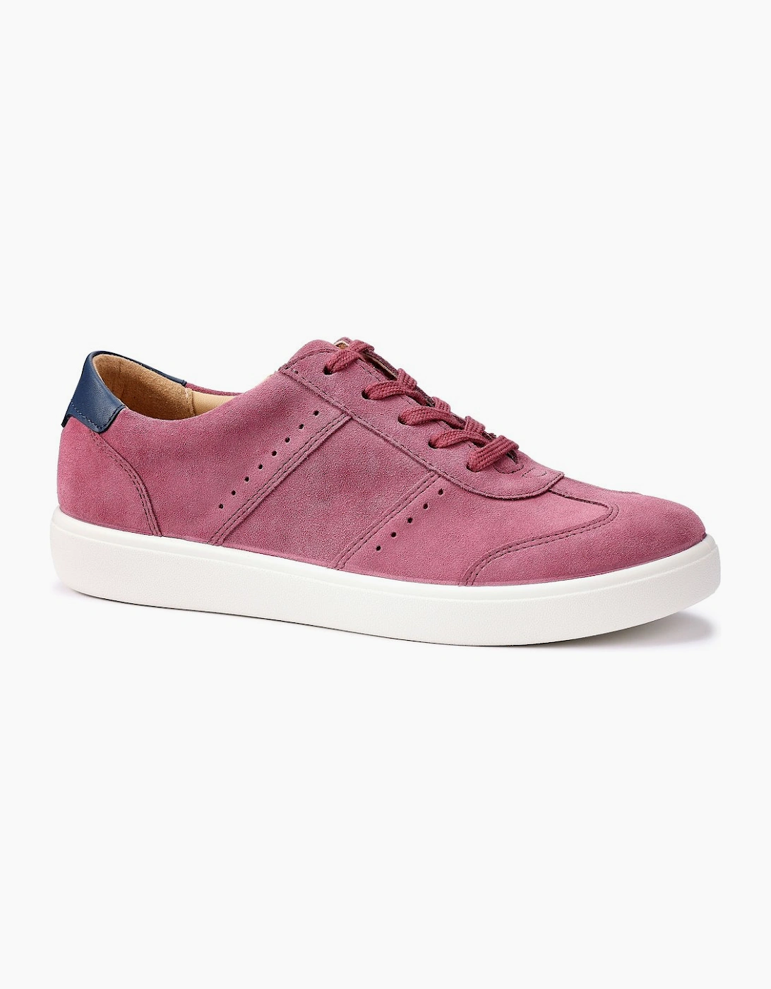 Hotter Women's Dark Rose Suede Leat Maeve Trainers - Size: 6.5
