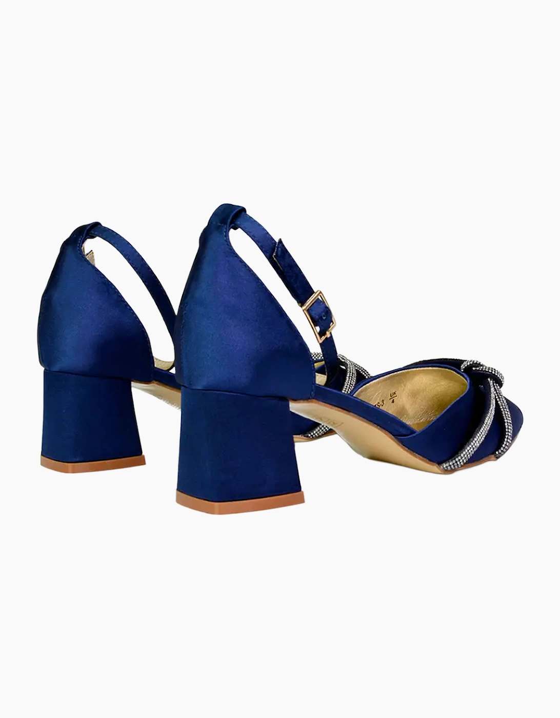 Womens/Ladies Sarah Diamante Ankle Strap Court Shoes