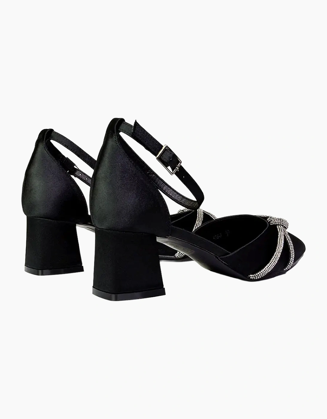 Womens/Ladies Sarah Diamante Ankle Strap Court Shoes