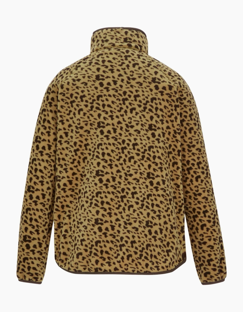 Womens/Ladies Frankie Leopard Print Half Zip Fleece Top