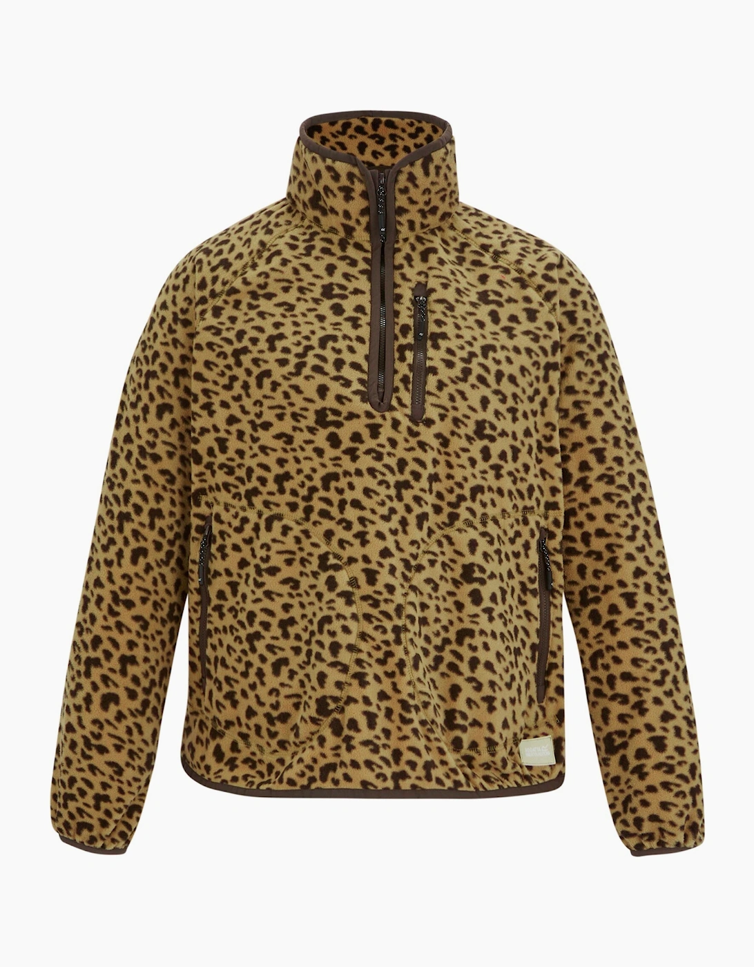 Womens/Ladies Frankie Leopard Print Half Zip Fleece Top, 6 of 5