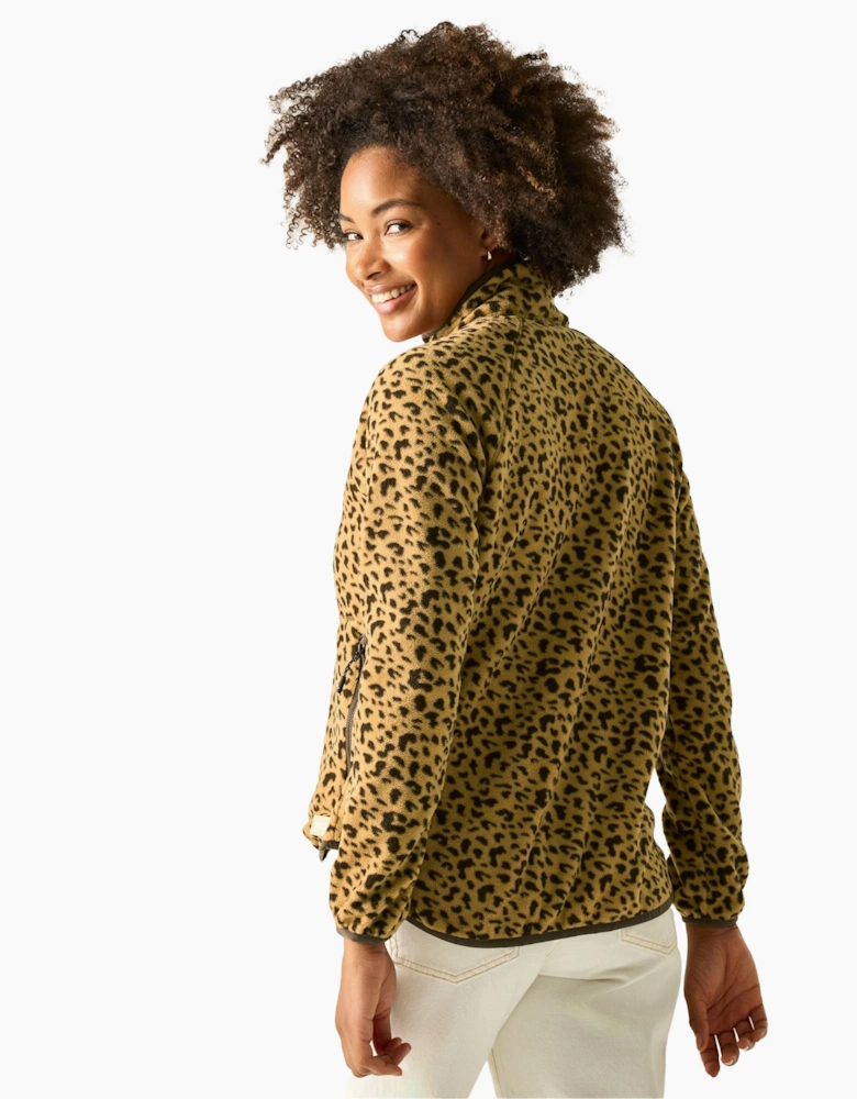 Womens/Ladies Frankie Leopard Print Half Zip Fleece Top