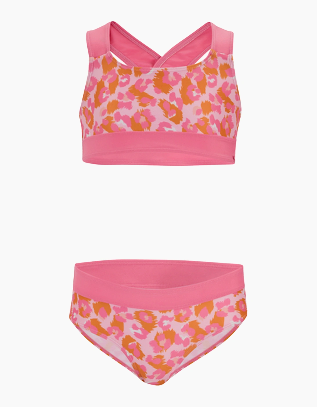 Regatta Girl's Regatta Girls Dakaria III Leopard Print Bikini Set - Orange Peel Pink Lemonade