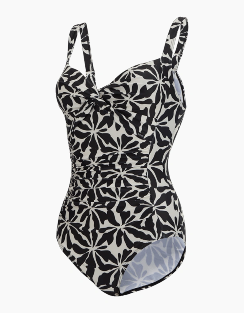 Womens/Ladies Sakari Abstract Floral Tummy Control One Piece Swimsuit