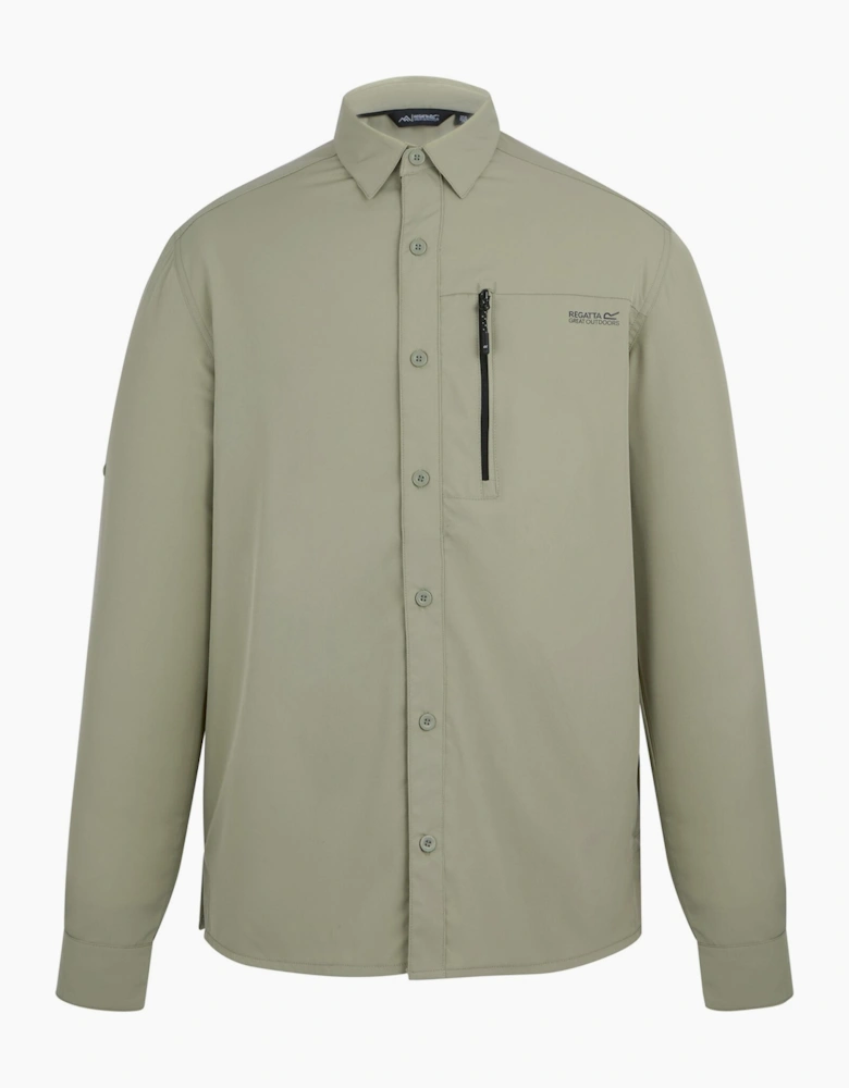 Mens Light Insect Repellent Long-Sleeved Travel Shirt