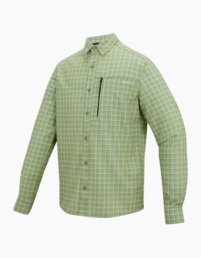 Mens Checked Insect Repellent Travel Shirt