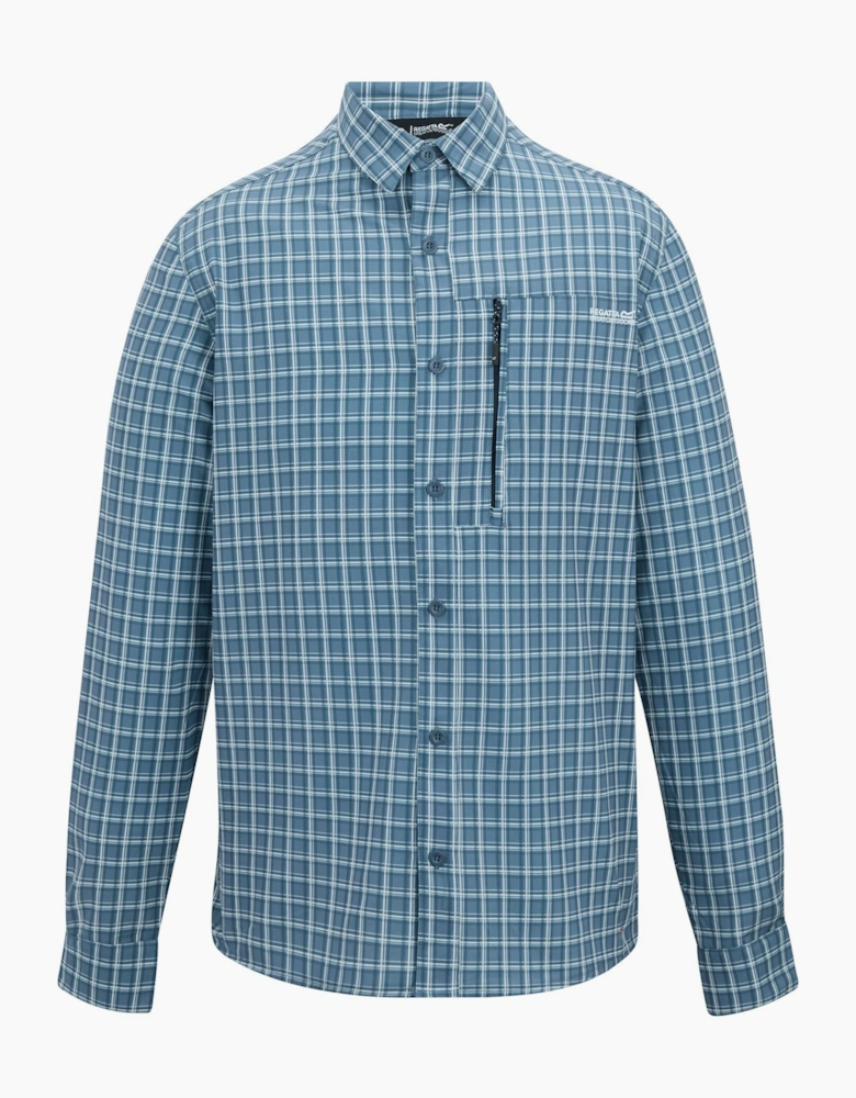 Mens Checked Insect Repellent Travel Shirt