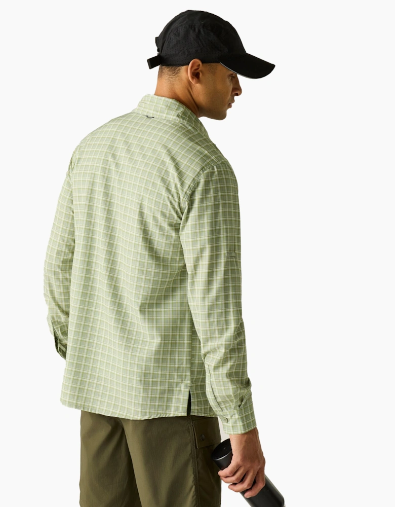 Mens Checked Insect Repellent Travel Shirt