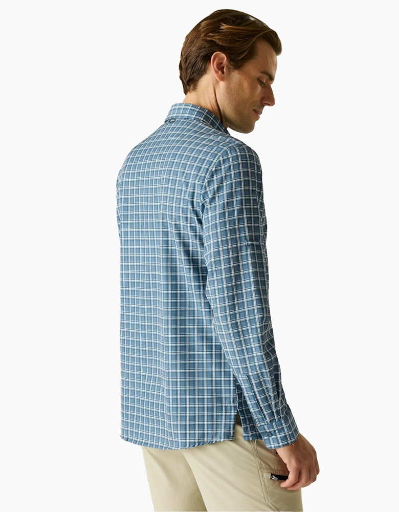 Mens Checked Insect Repellent Travel Shirt