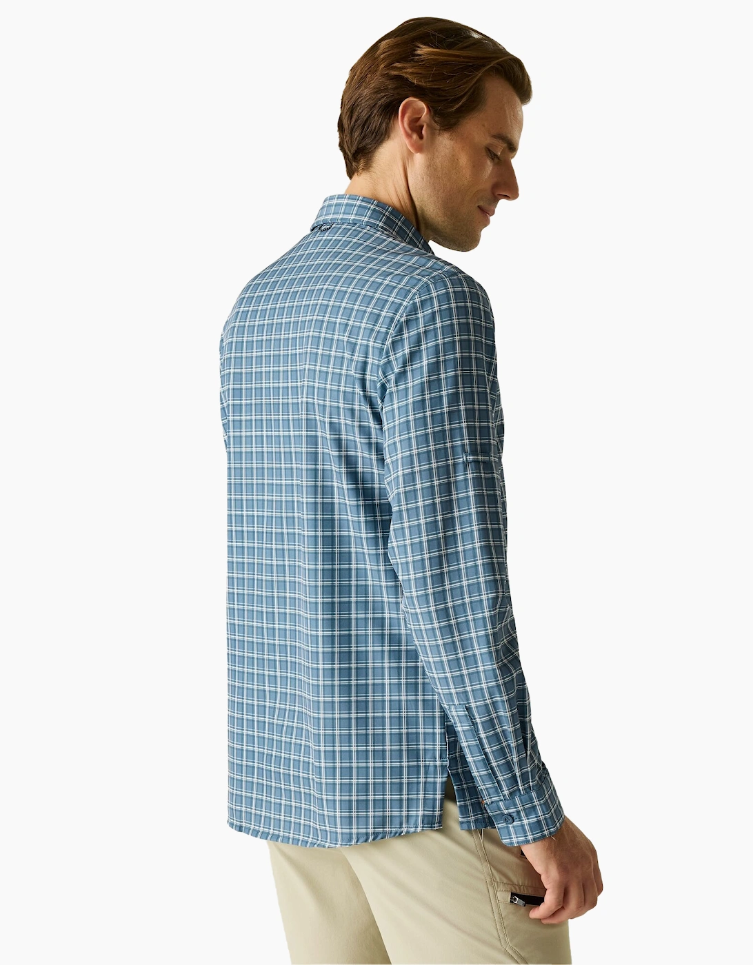 Mens Checked Insect Repellent Travel Shirt