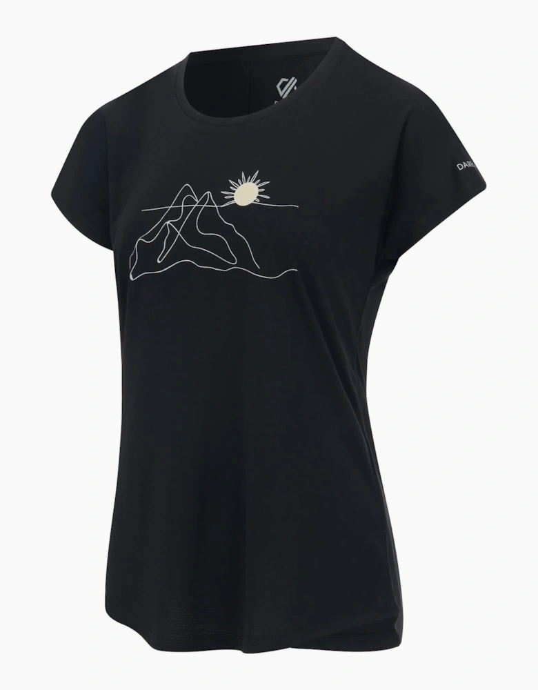 Womens/Ladies Serenity Linear Mountain T-Shirt
