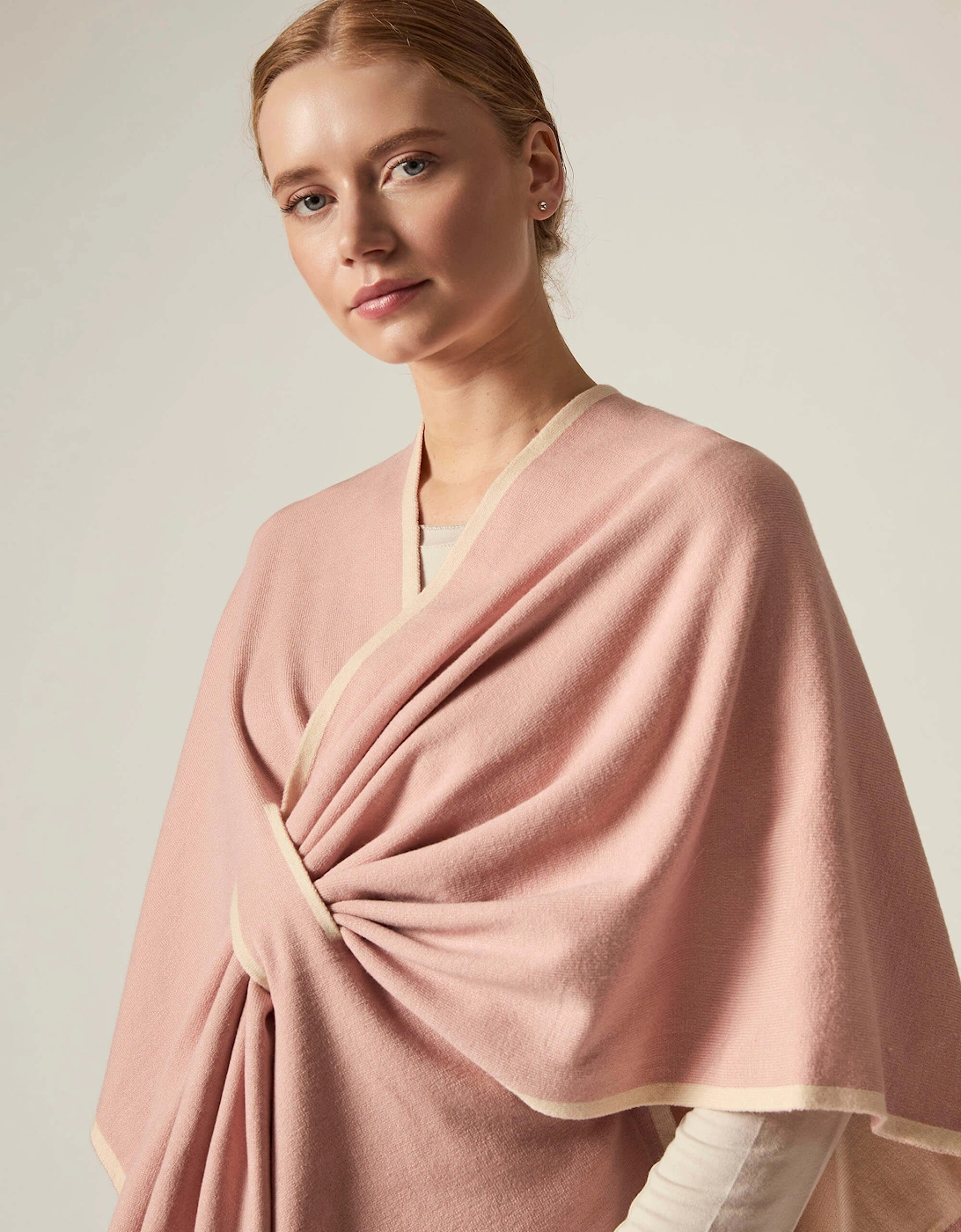 Pink Front Knot Poncho