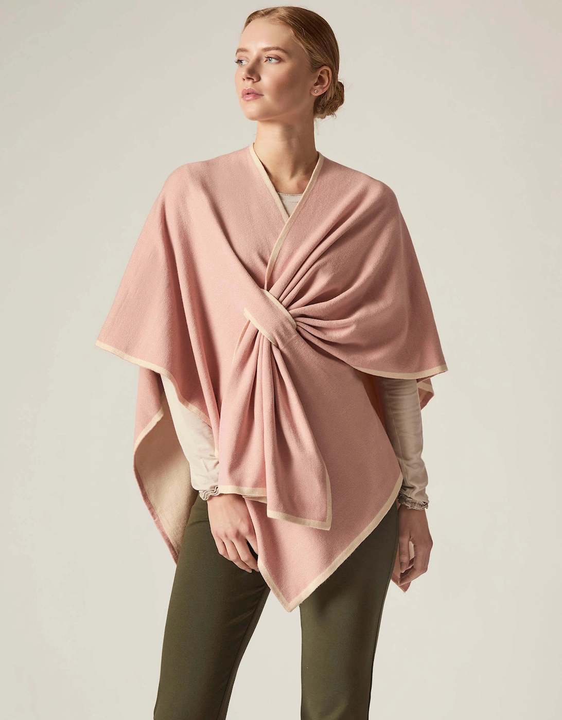 Pink Front Knot Poncho